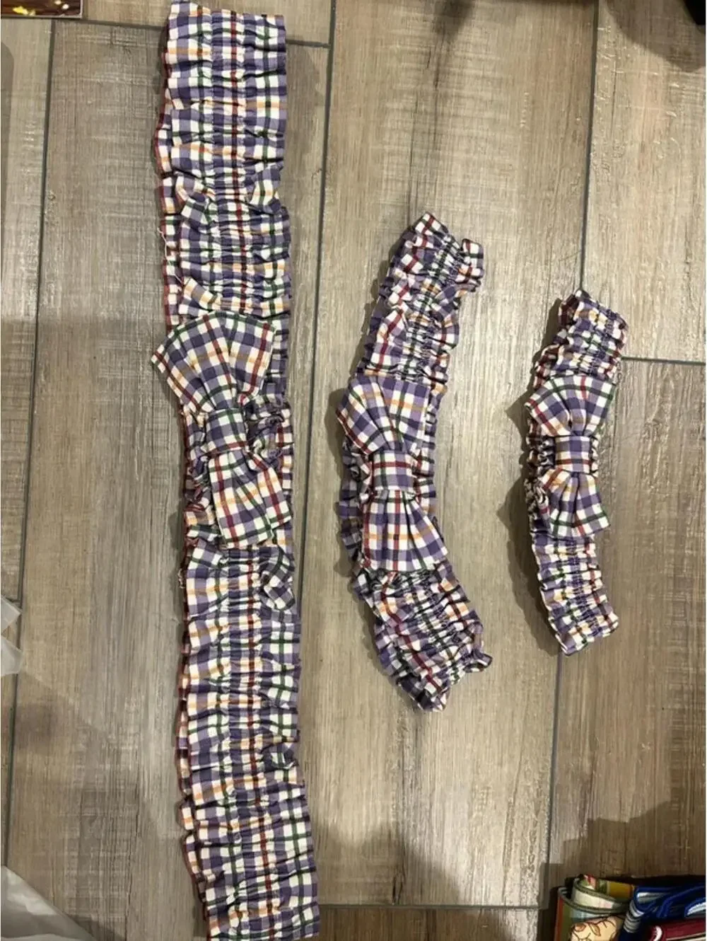Longaberger blueberry plaid purple basket garters